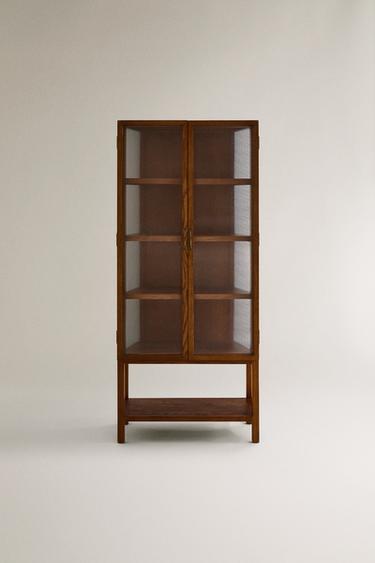 ASH WOOD SIDEBOARD WITH GLASS DOORS - Brown by Zara