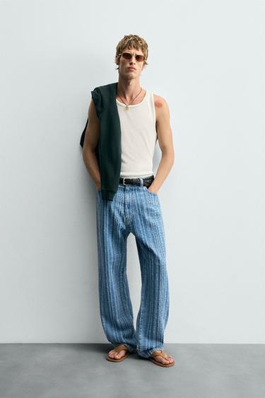 TANK T-SHIRT WITH CONTRAST TOPSTITCHING - Oyster-white by Zara - Image 0
