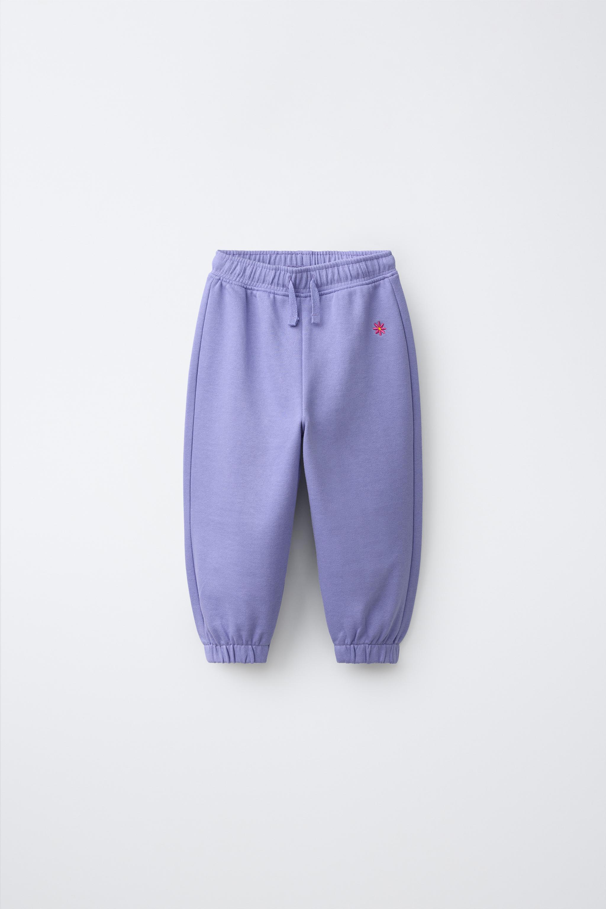 PANTALON EN MOLLETON BRODÉ MARGUERITE