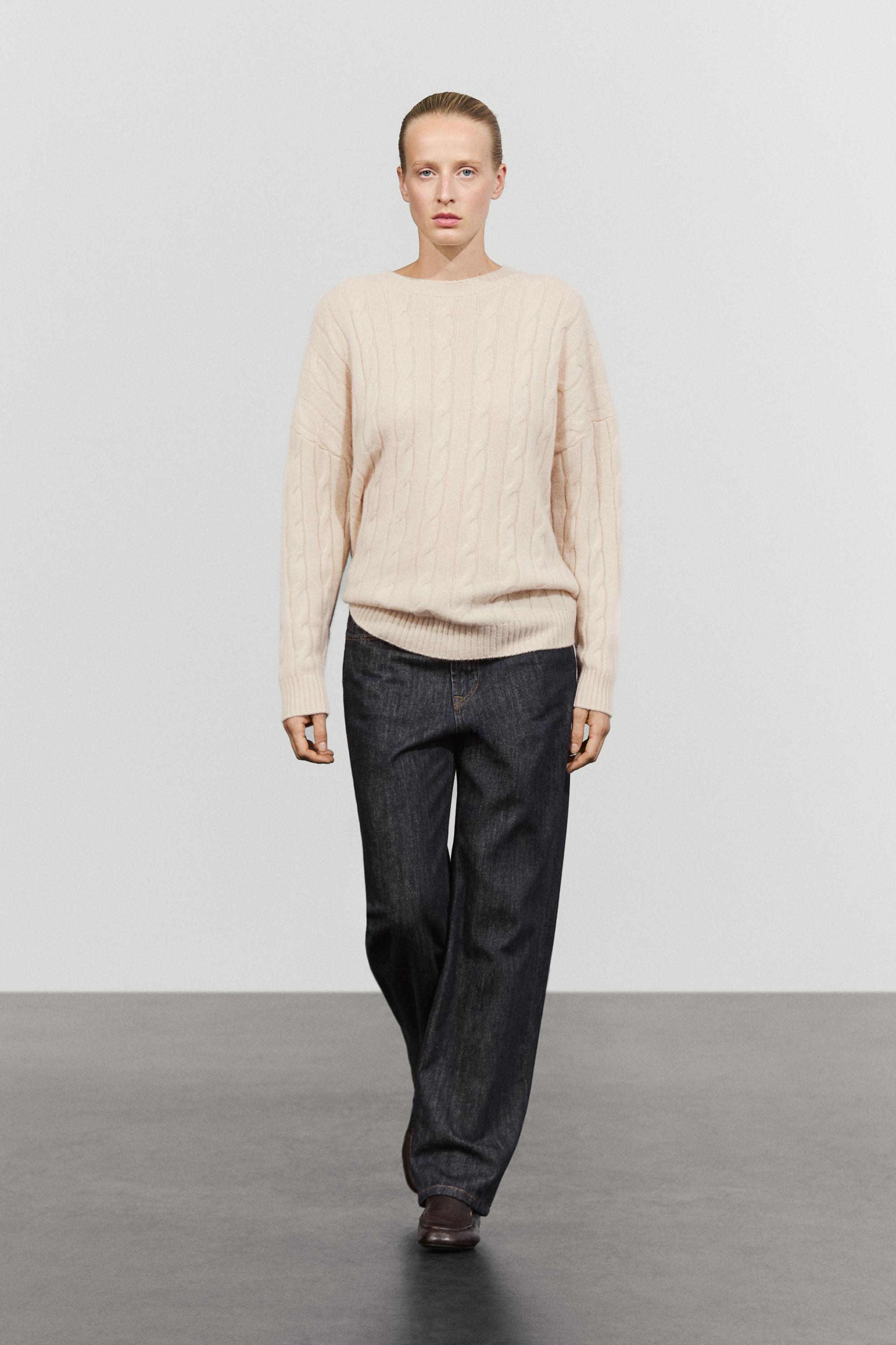 Pull en maille torsadée 100 % cachemire