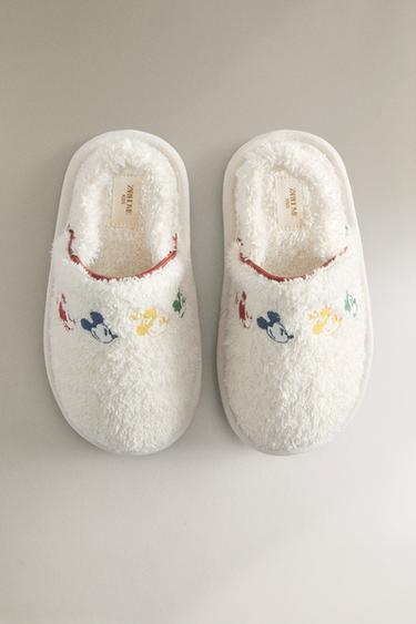 KIDS' MICKEY & MINNIE ©DISNEY TERRY BATH SLIPPERS - White by Zara - Image 2