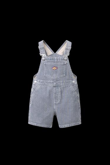 STRIPED TWILL SHORT DUNGAREES - Blue/White by Zara - Image 0