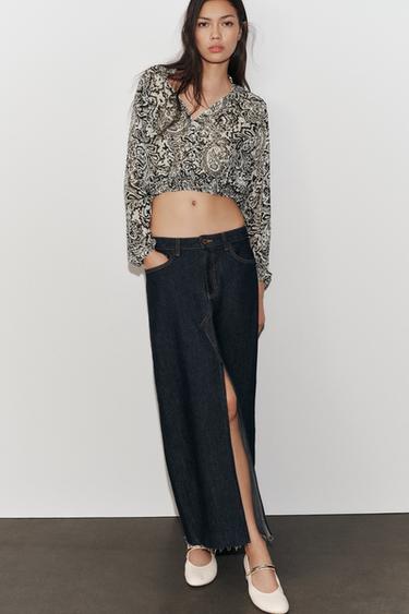 DOTTED MESH PRINT SHIRT - Black / White by Zara