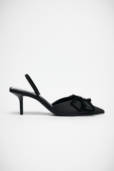 SLINGBACK HEELS WITH BOW - Black by Zara