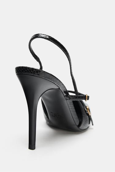 CHAUSSURES À TALONS AVEC BRIDES ET BOUCLES - Noir de Zara - Image 7