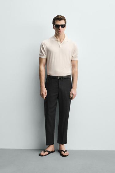 POLO EN MAILLE REGULAR FIT - Écru de Zara