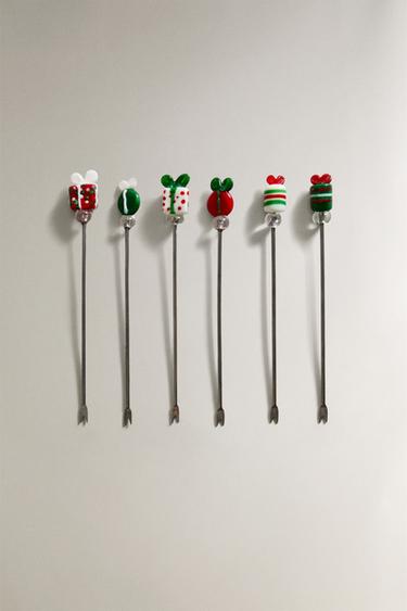 PACK OF CHRISTMAS GIFT SKEWERS (PACK OF 6) - Green by Zara - Image 0