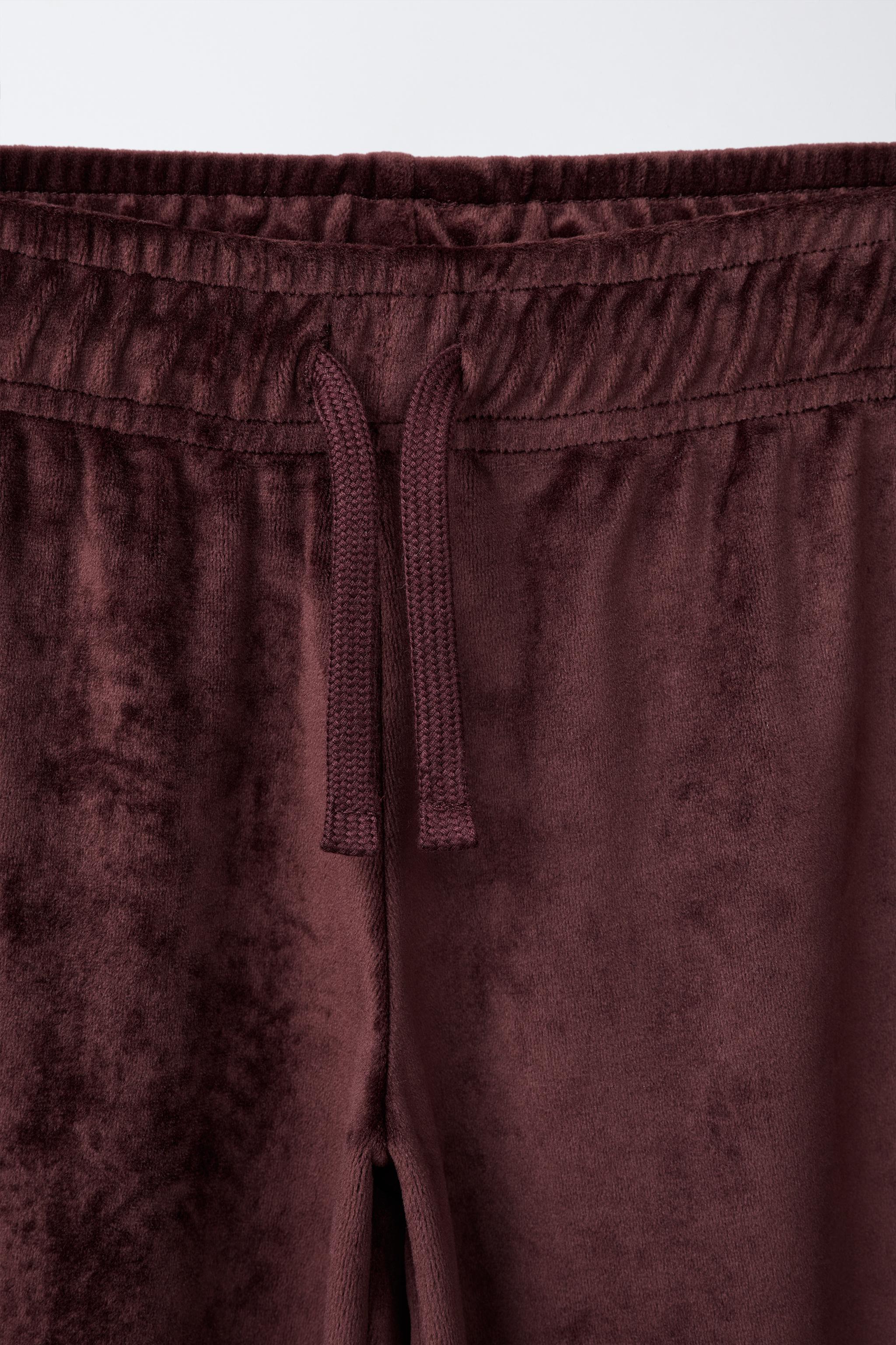 VELVET WIDE-LEG PANTS WITH CONTRAST STRIPES