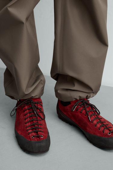 Zara VIBRAM® SOLE LEATHER SNEAKERS AARON LEVINE X ZARA - Red