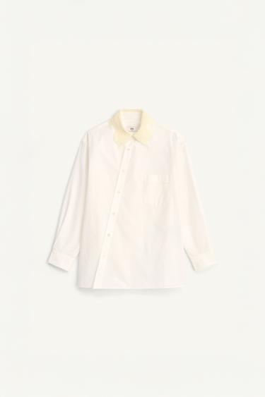 LIMITED EDITION POPLIN SHIRT WITH LACE COLLAR - White by Zara
