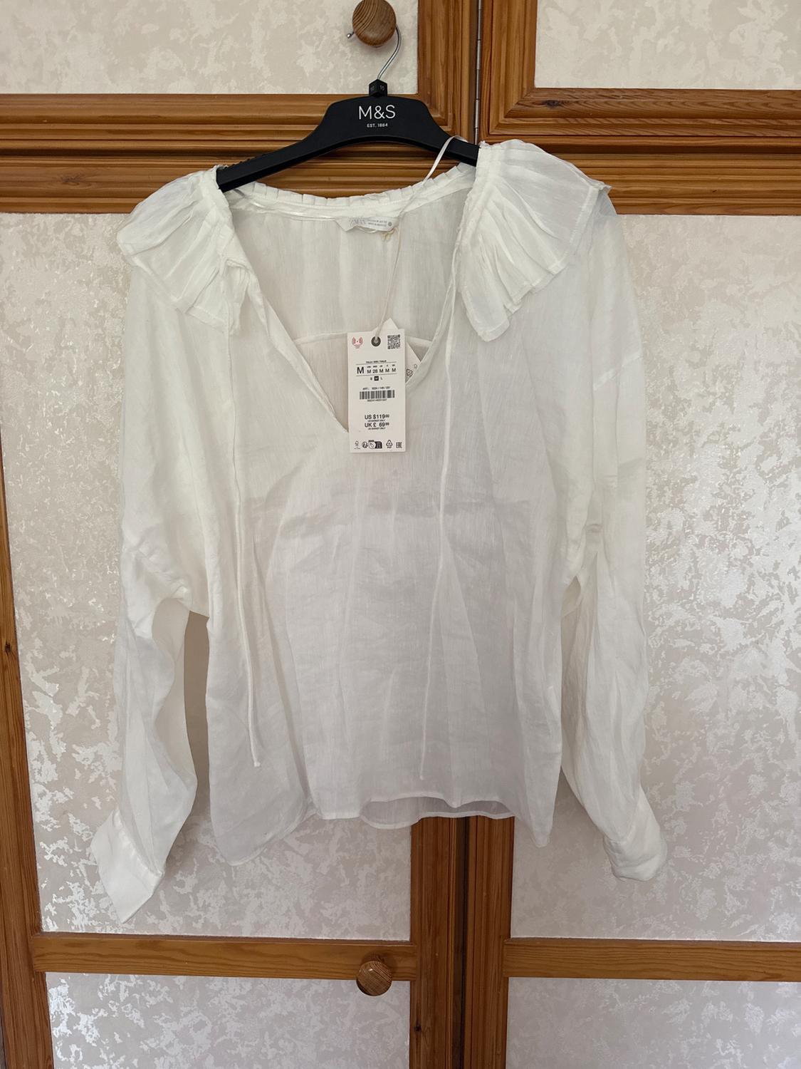 LINEN AND SILK BLEND SHIRT ZW COLLECTION - Image 2