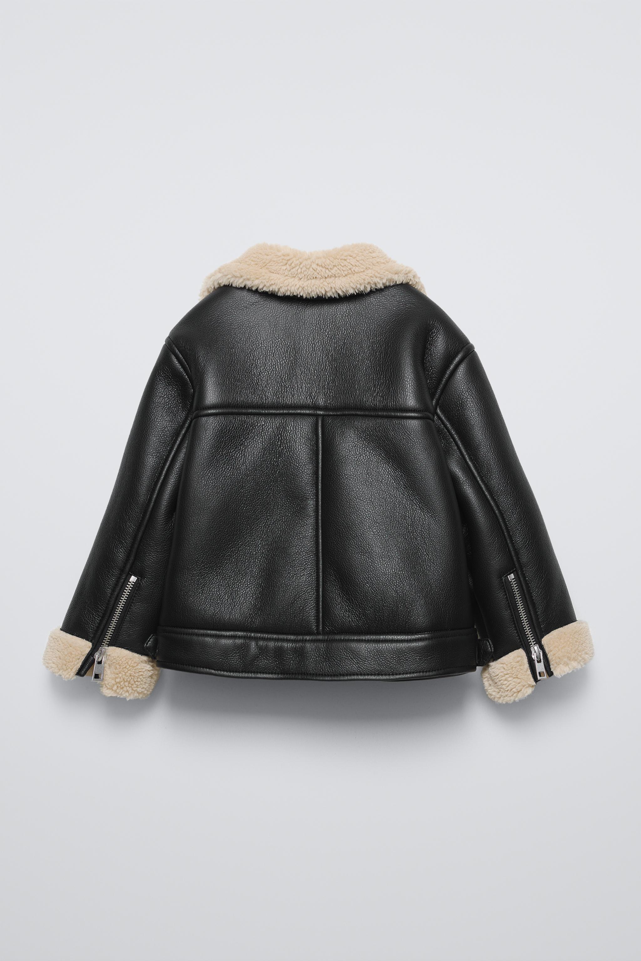 Faux Leather Jacket Lammfell Jacke Zara Faux Leather Jacket Zara