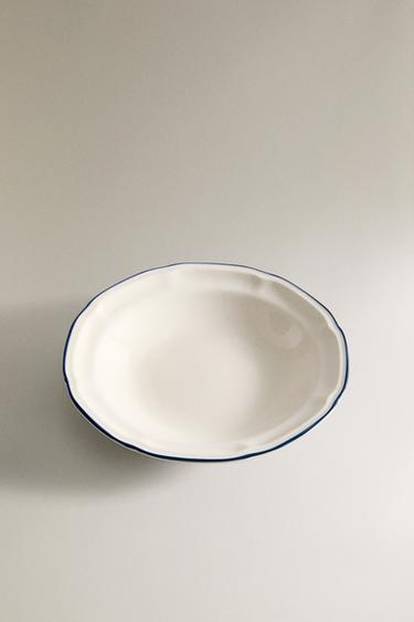 SOUP PLATE WITH CONTRAST RIM - Blue by Zara - Image 1