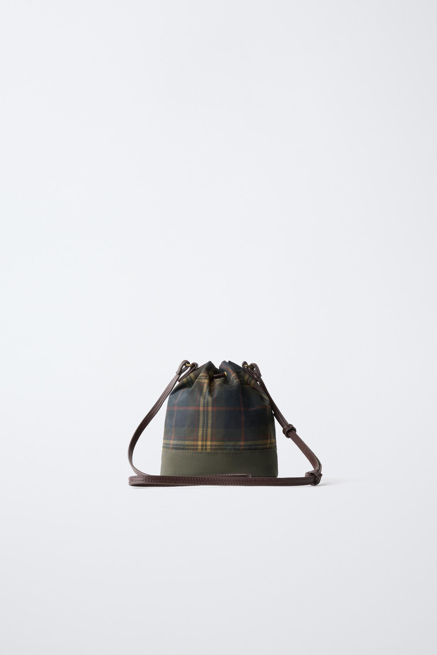 Детская сумка Zara Plaid Bucket, цвет: Зелёный — фото 5