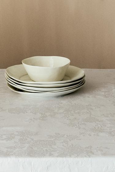 COTTON JACQUARD TABLECLOTH - Білий Zara
