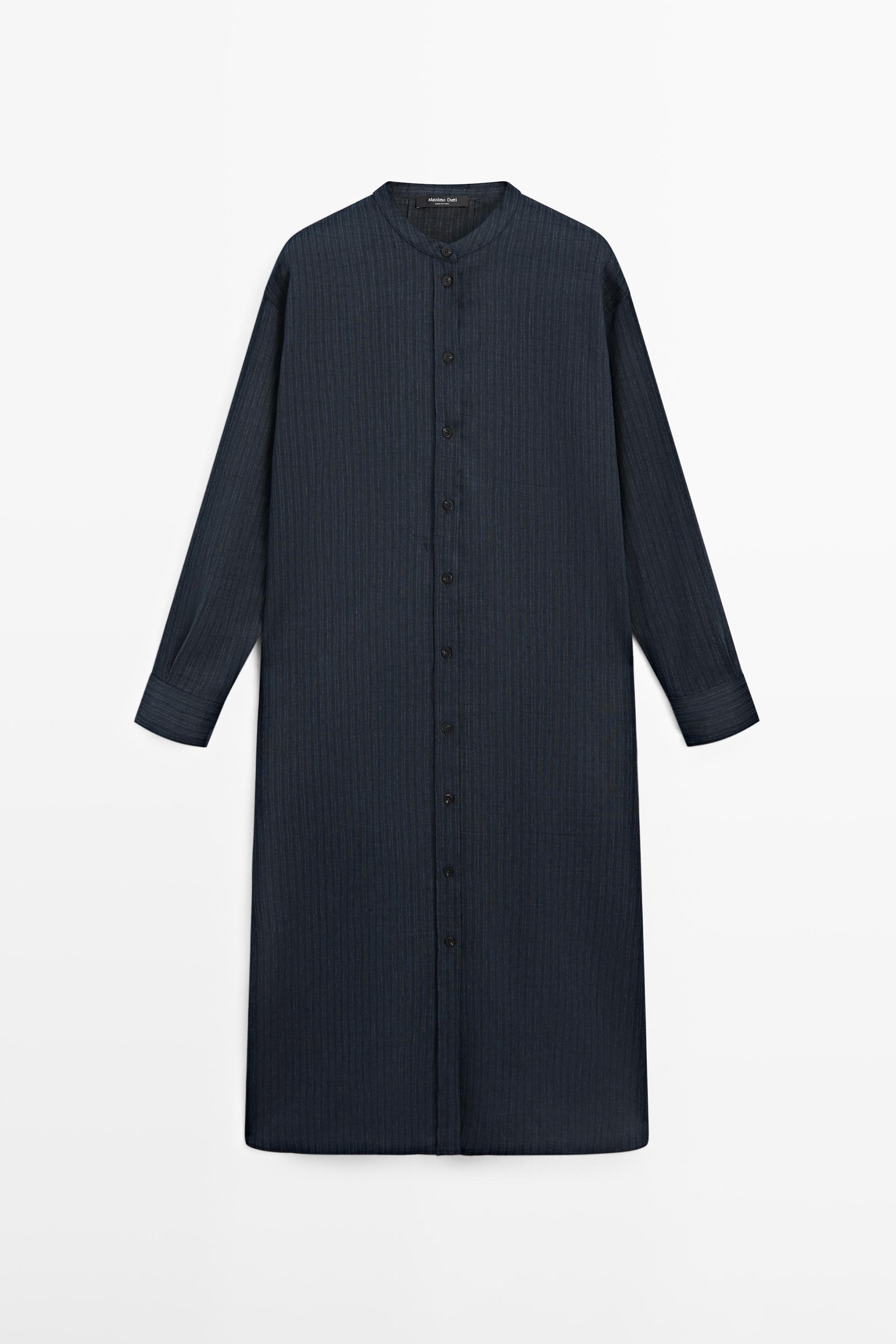 Flowing midi shirt dress