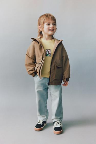 Zaras PARKAS MED HUVA OCH FICKOR - Kamel medel