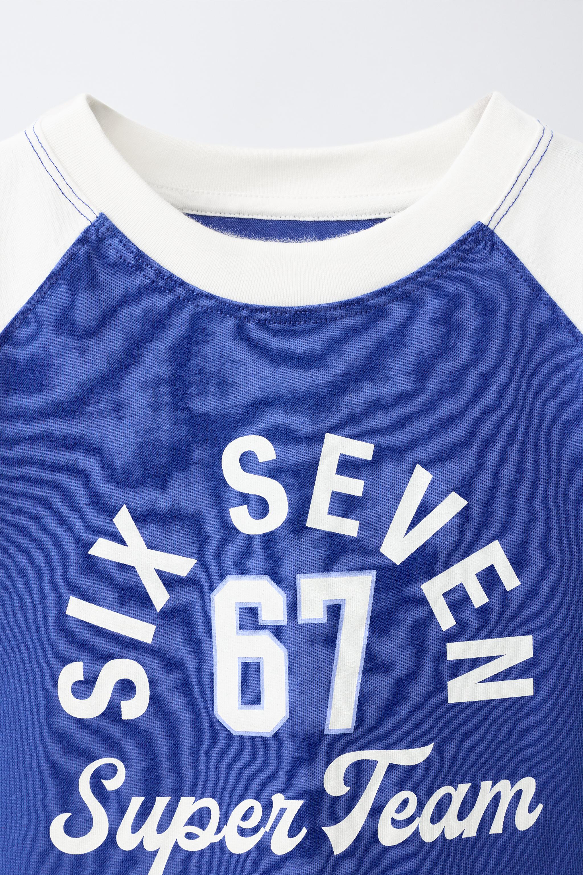 Детские футболки Zara TEAM SIX SEVEN PRINT T-SHIRT — фото 3