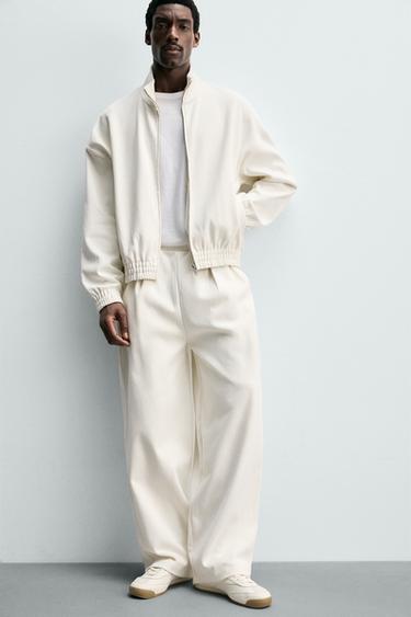 PANTALON DE JOGGING COUPE LARGE À PLIS - Écru de Zara - Image 4