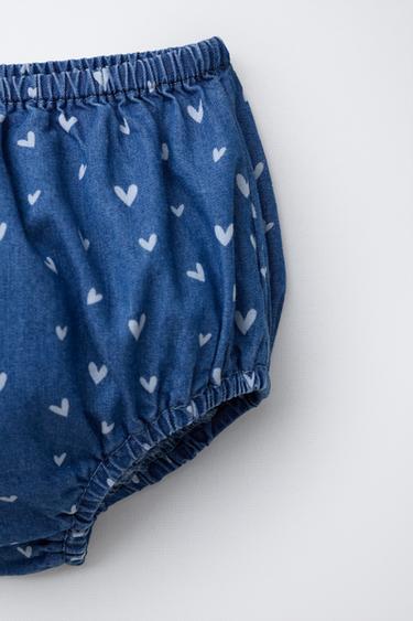 ROBE ET CULOTTE EN DENIM CŒURS - Bleu de Zara - Image 3