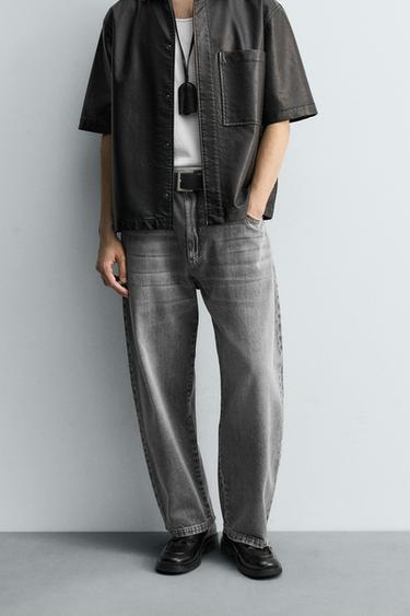 WIDE-LEG JEANS - Grey by Zara