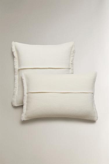 HEAVY LINEN CUSHION COVER - Ecru by Zara
