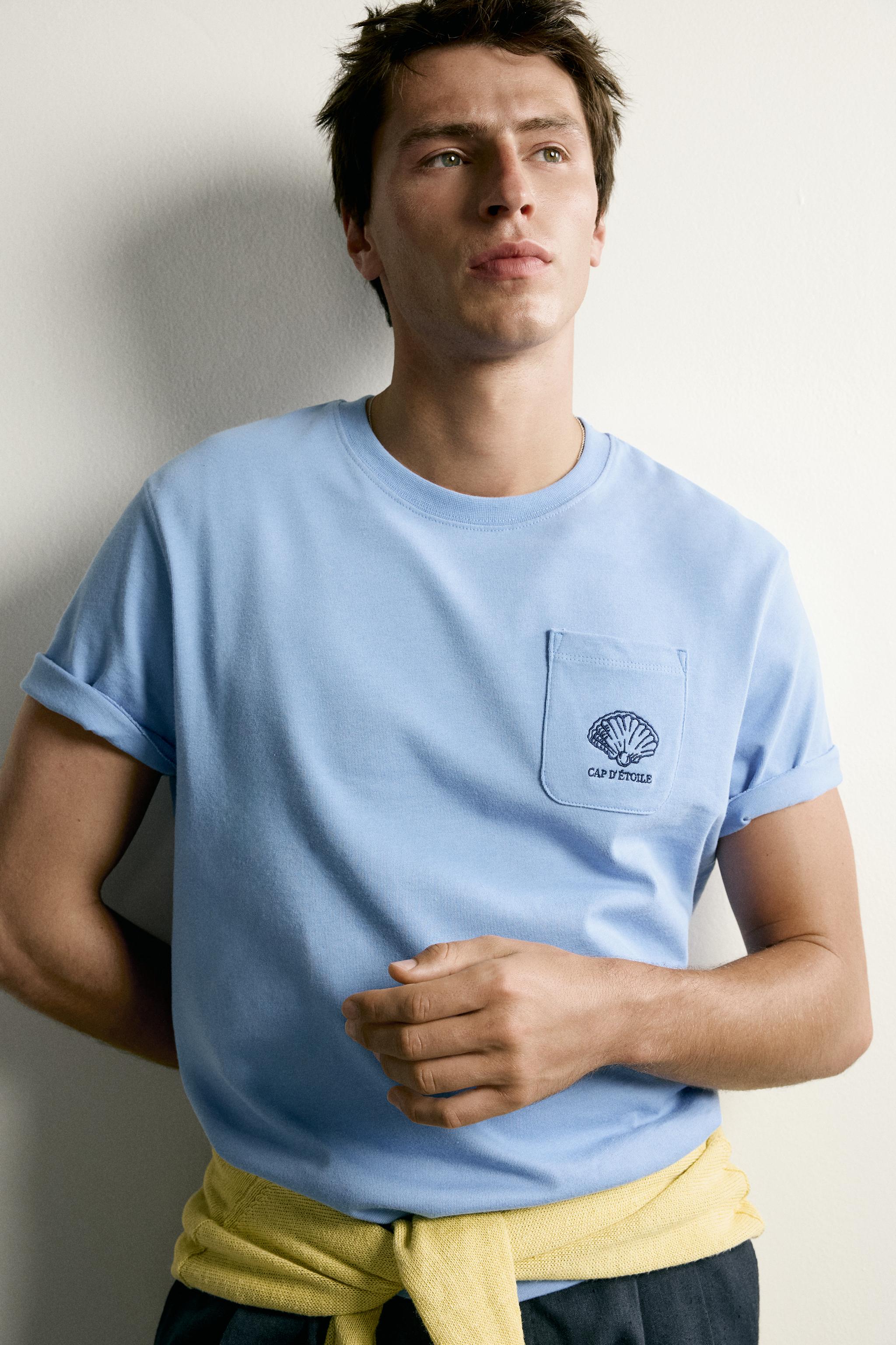 Zara KONTRAST RELAXED FIT T-SHIRT görsel 5
