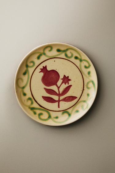 PIATTO PANE TERRACOTTA MELOGRANO - Ecrù / Rosso di Zara