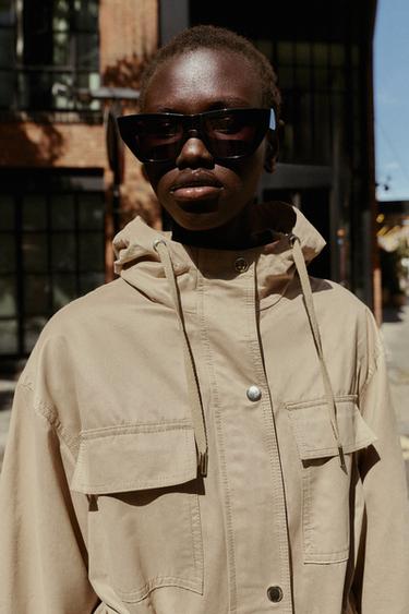 HOODED MULTI-POCKET JACKET - camel by Zara - Image 6