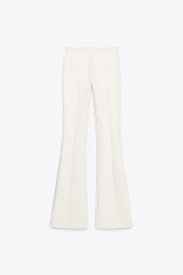 PANTALON INTERLOCK FLARE - Écru de Zara
