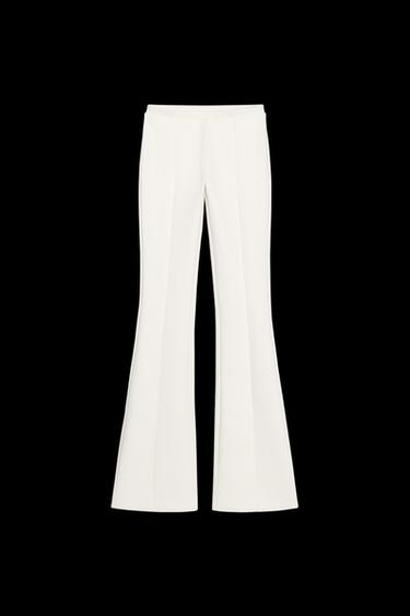 INTERLOCK FLARE TROUSERS - Ecru by Zara - Image 0