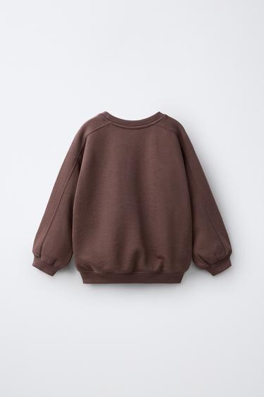 BEAR EMBROIDERED SWEATSHIRT — Dark brown 2