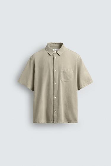 CAMISA ESTTRUCTURA BOLSILLO - Khaki de Zara