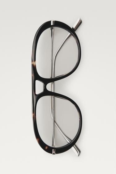 Lunettes aviateur effet écaille - Bleu de Zara