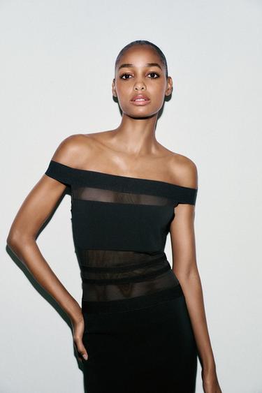 CONTRAST STRETCH DRESS - Black by Zara - Image 2