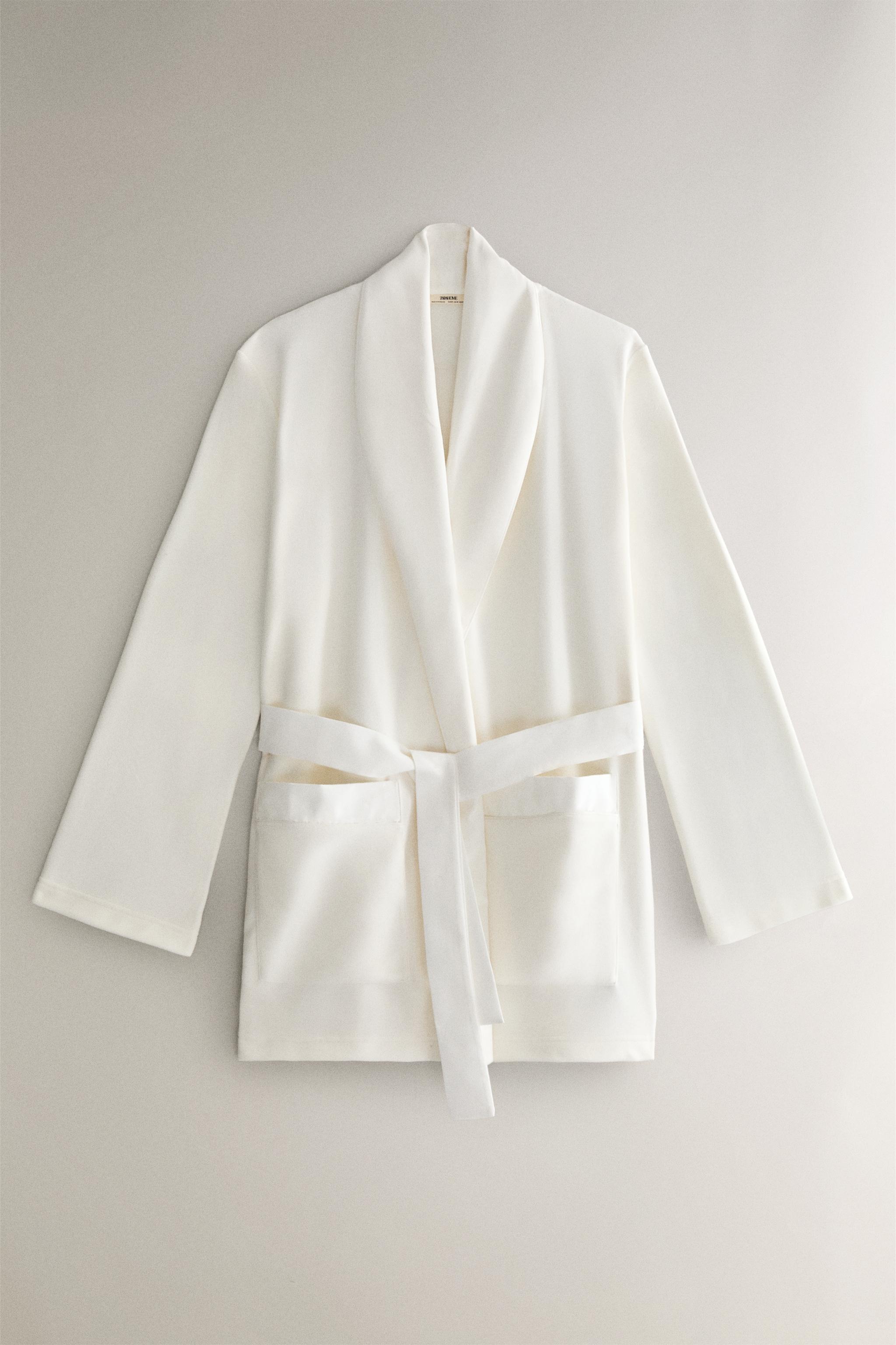 short white fluffy dressing gown Fluffy koala short dressing gown | Grey Mix