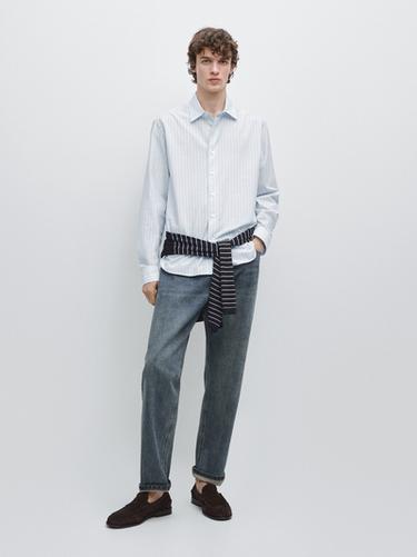 Zara Cotton blend regular fit striped shirt - striped - Image 0