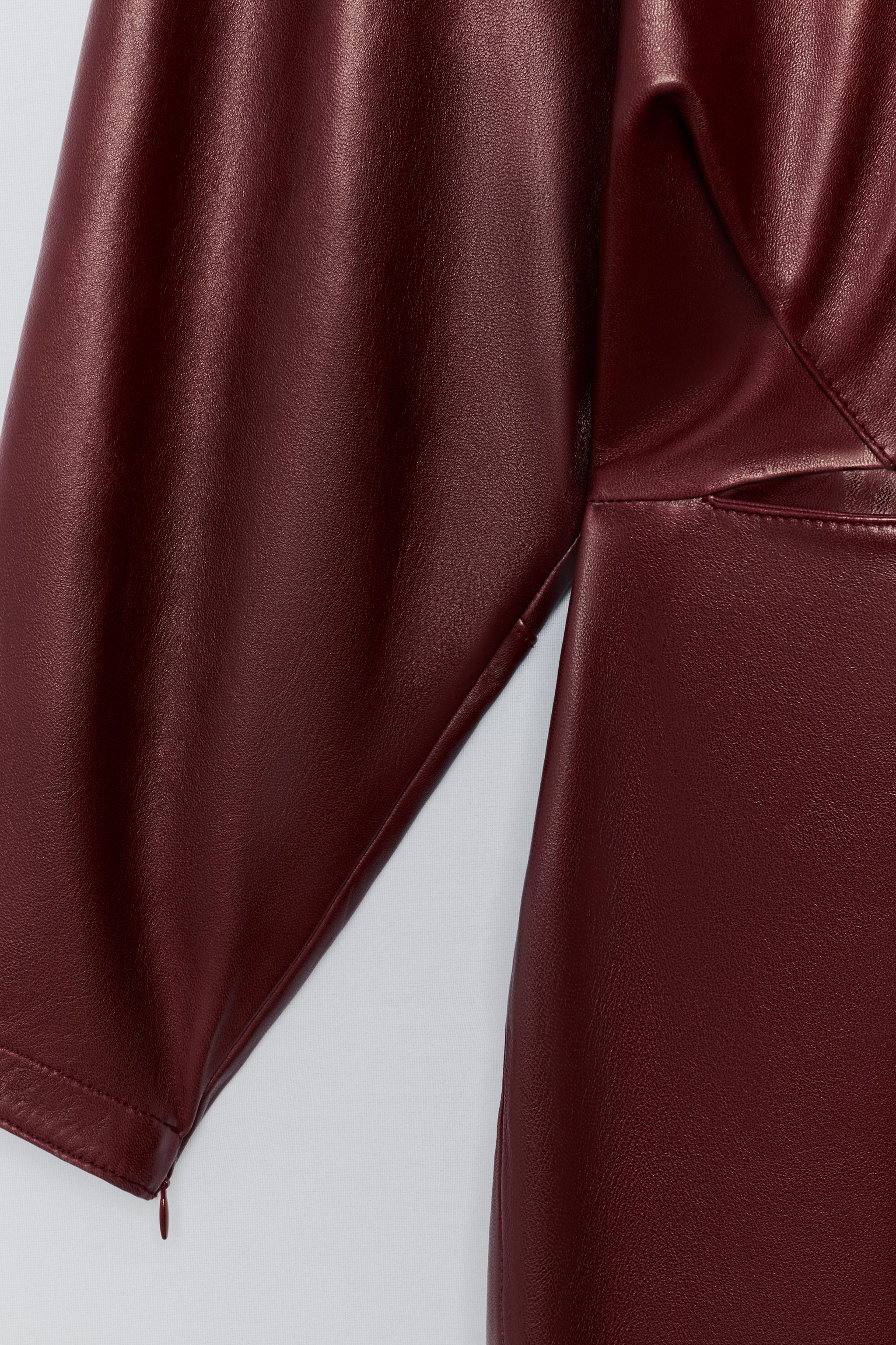 100% LEATHER PUFFED-BODY DRESS