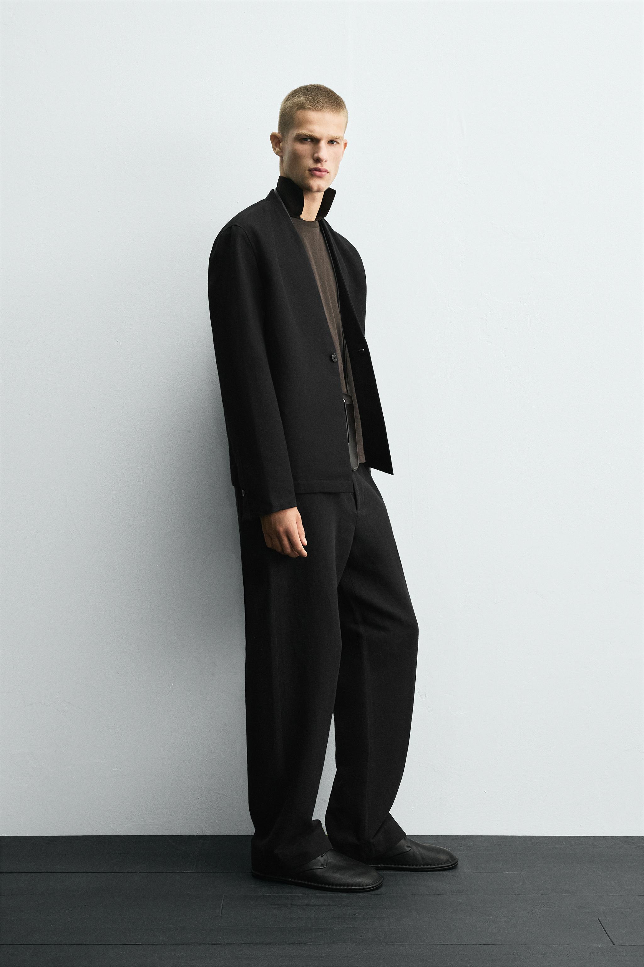 コットン - リネンスーツパンツ - ブラック | ZARA Japan / 日本