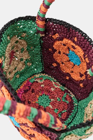 CONTRAST MINI BASKET BAG WITH FLORAL EMBROIDERY - Multicoloured by Zara - Image 5