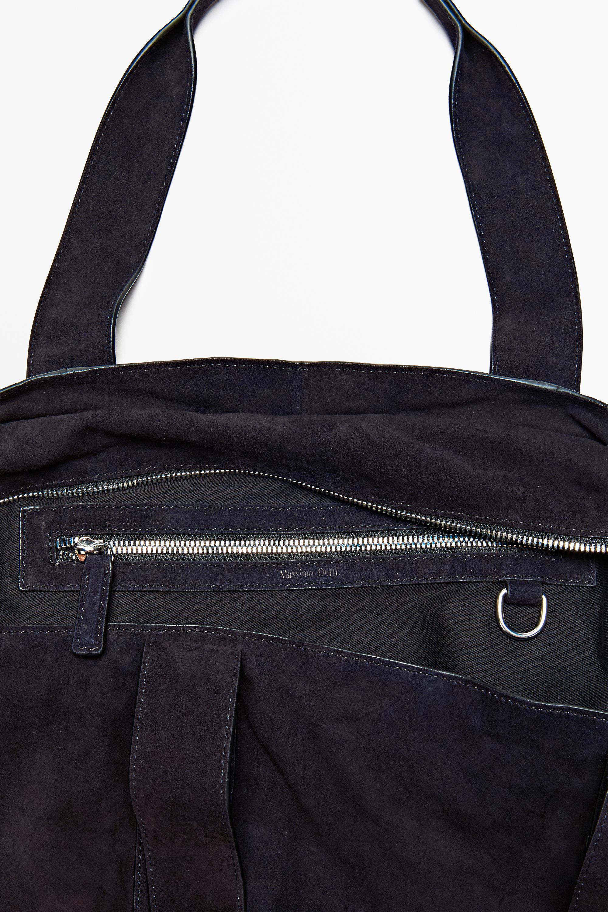 Split suede leather tote bag