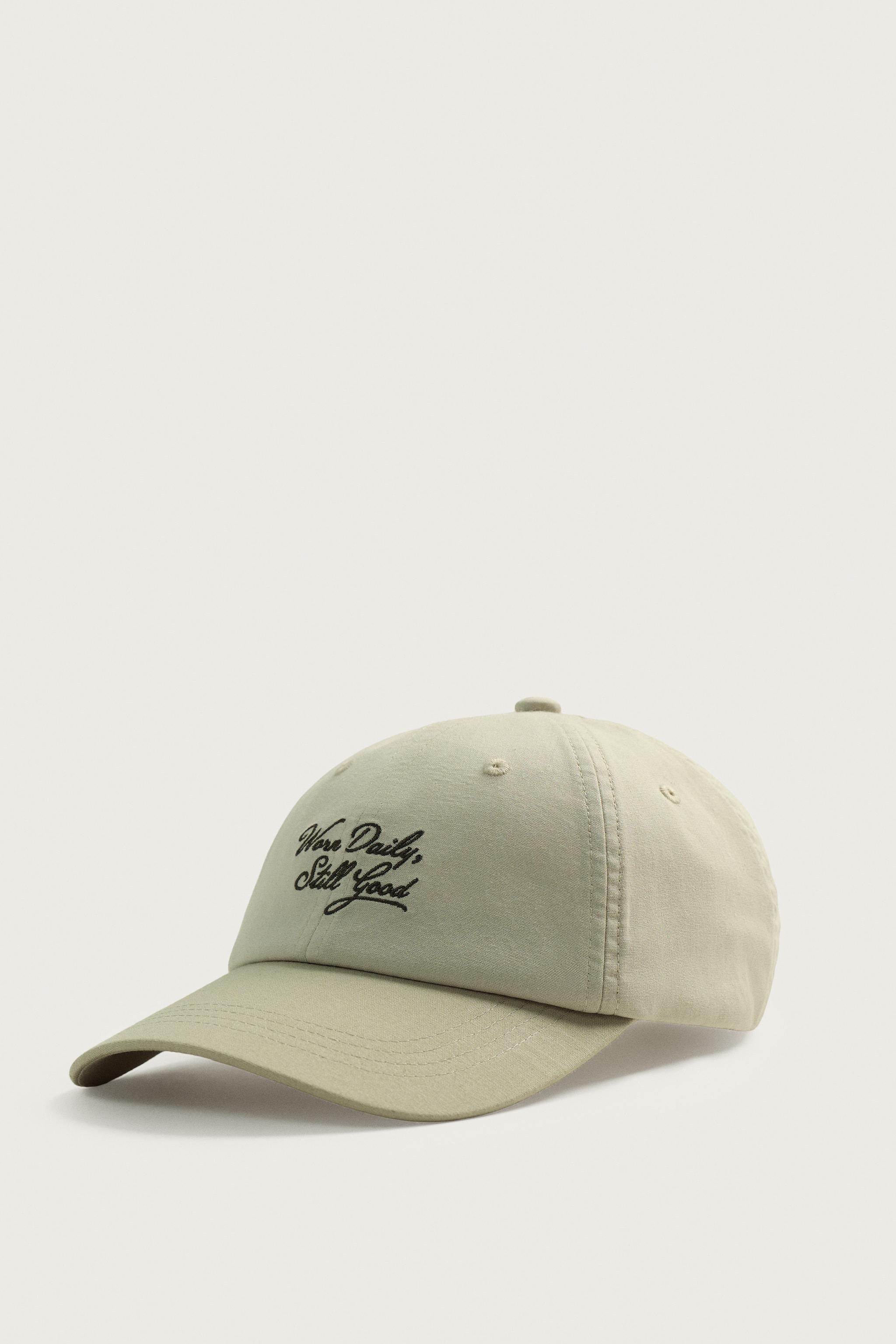 CONTRAST EMBROIDERED SLOGAN CAP - Beige | ZARA Georgia