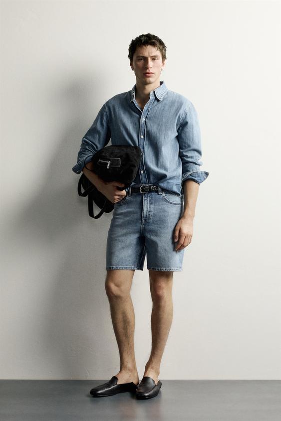 BERMUDA DENIM REGULAR FIT - Azul medio de Zara - Imagen 0