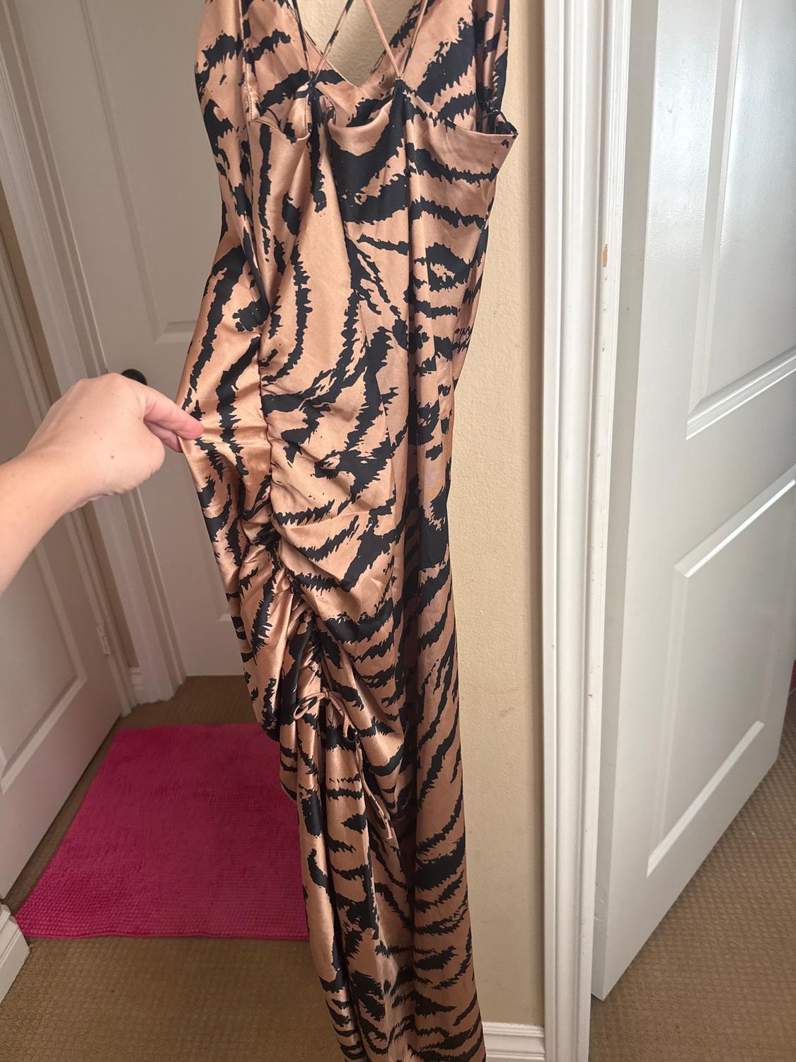 SATIN EFFECT MIDI DRESS - Image 6