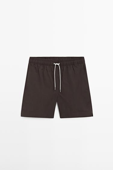 Zara Plain swim trunks - Brown