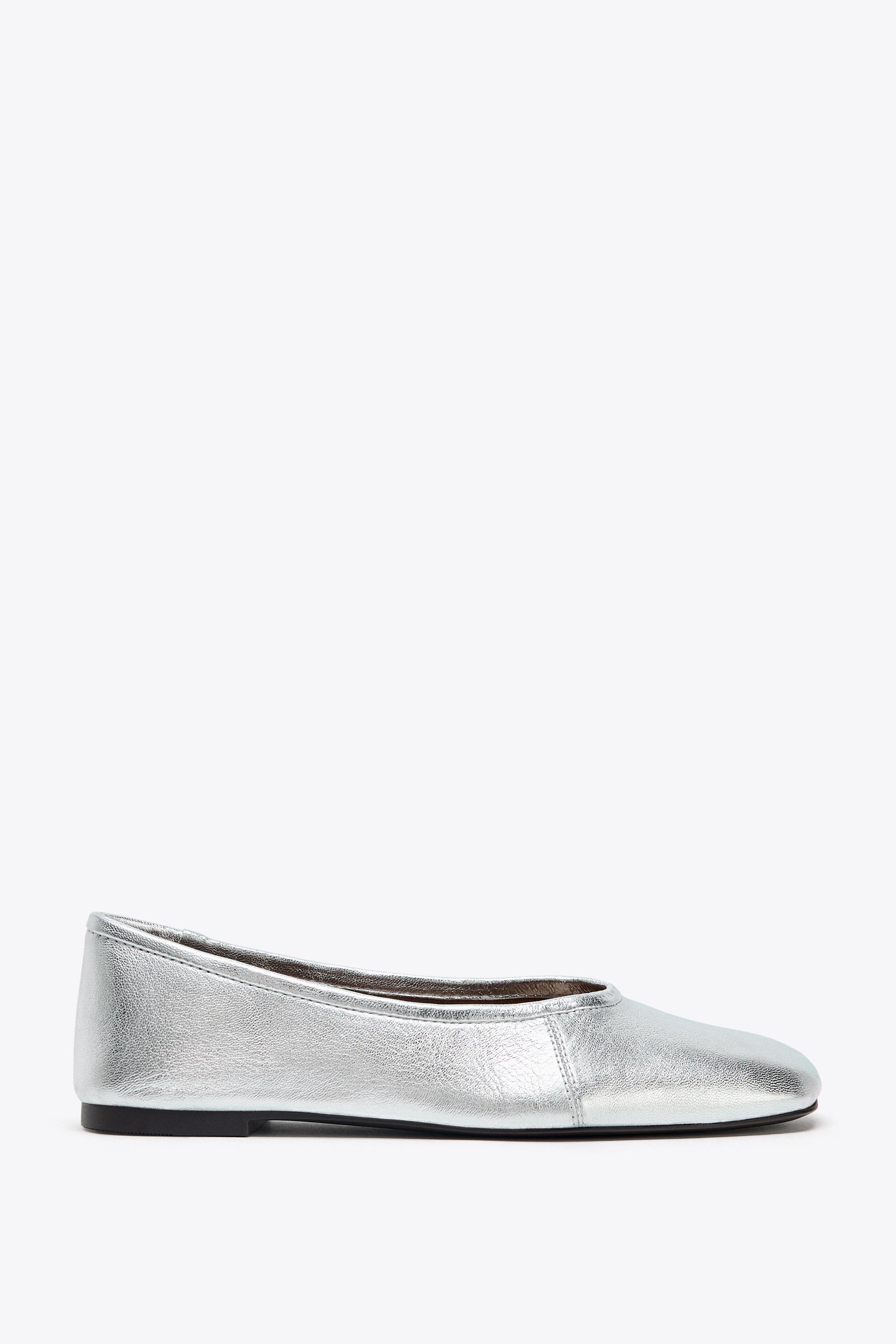 新品 ZARA 38 24.5 メタリッククロシェフラットシューズ/ED69 新品 ZARA 38 24.5 メタリッククロシェフラットシューズ/ED69 未