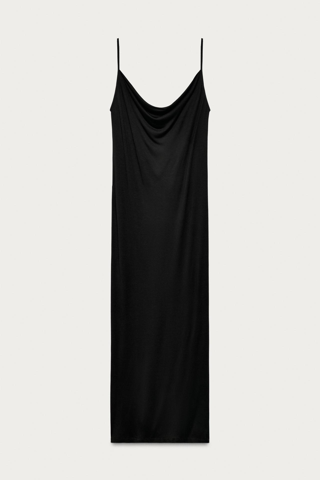 LONG DRAPED DRESS MARISA BERENSON X ZARA — Black