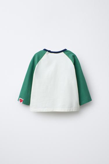 T-SHIRT MANCHES RAGLAN SNOOPY PEANUTS™ - Écru / Vert de Zara - Image 1