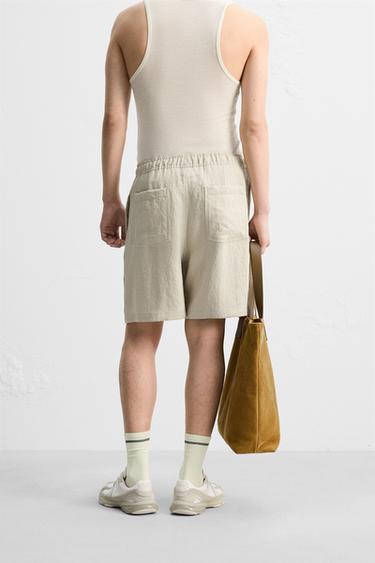 PLEATED FLOWING BERMUDA SHORTS - Sand / Marl by Zara - Image 2