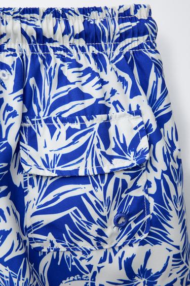 6-14 ANS/ SHORT DE BAIN À FEUILLES - Bleu roi de Zara - Image 3